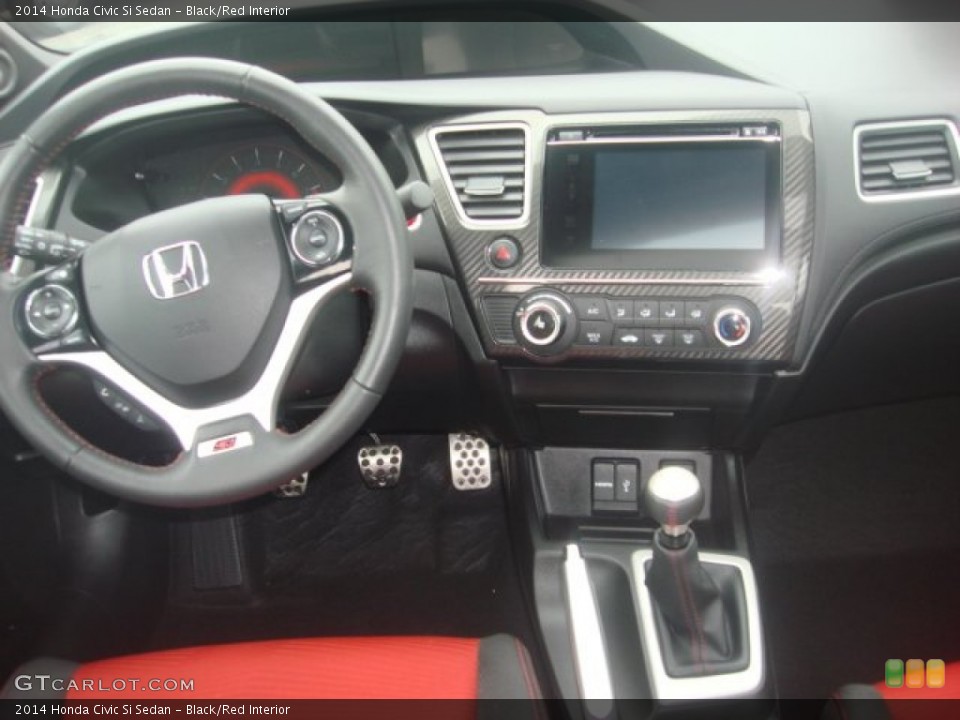 Black/Red Interior Dashboard for the 2014 Honda Civic Si Sedan #97850586