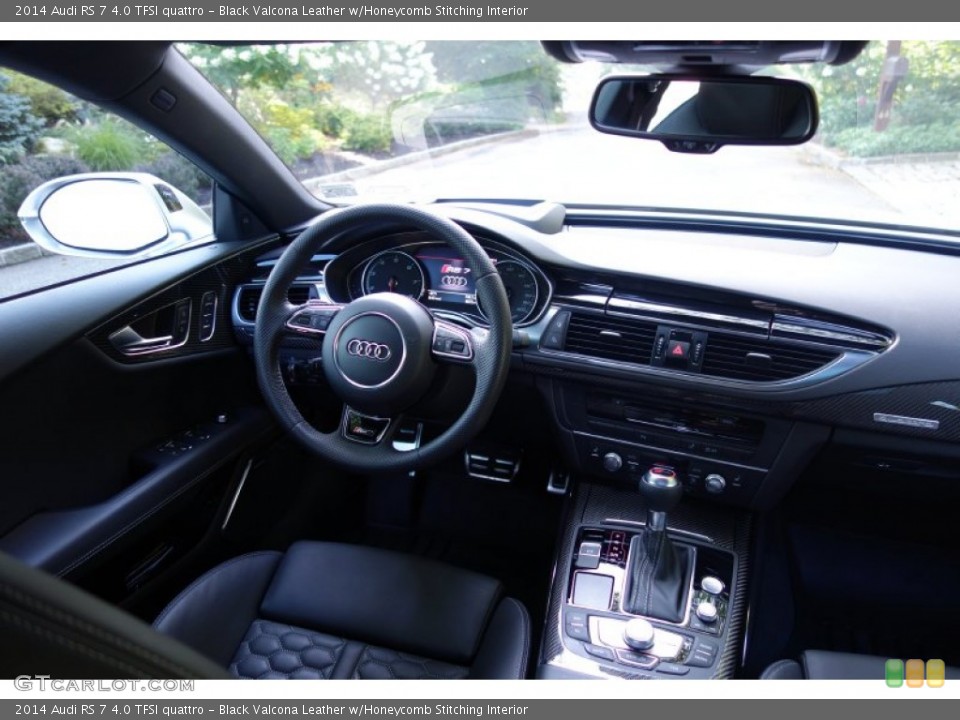 Black Valcona Leather w/Honeycomb Stitching Interior Dashboard for the 2014 Audi RS 7 4.0 TFSI quattro #97851708