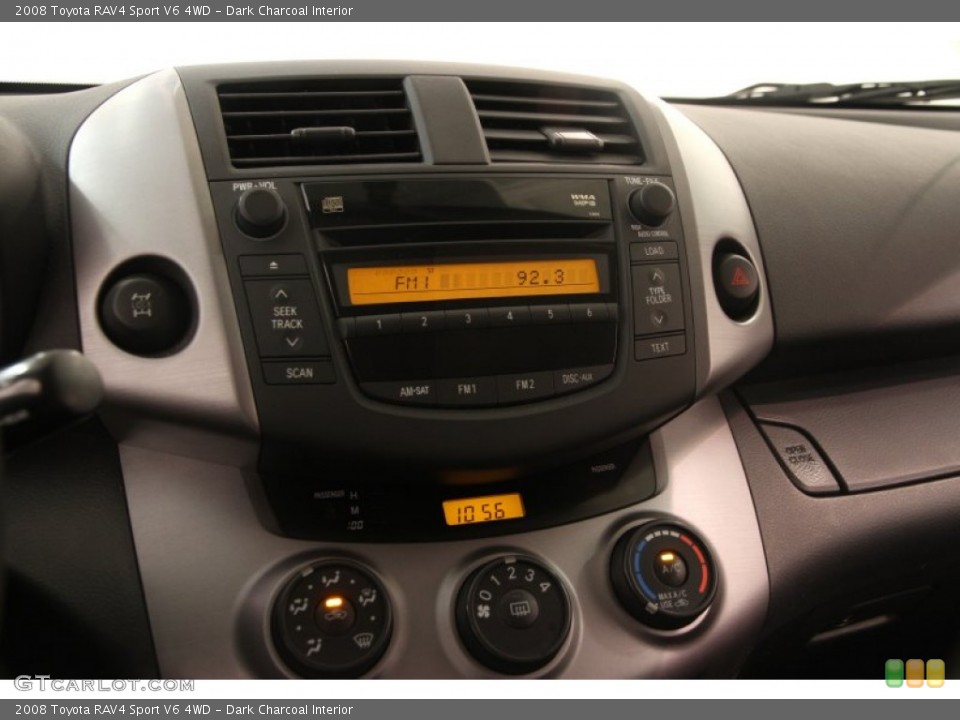 Dark Charcoal Interior Controls for the 2008 Toyota RAV4 Sport V6 4WD #97858971