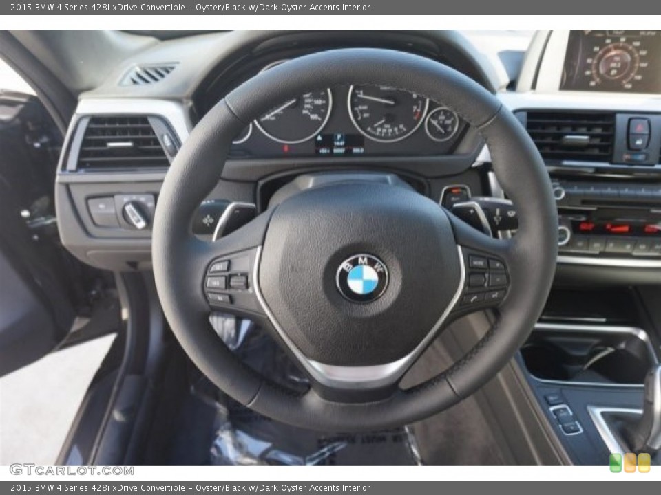 Oyster/Black w/Dark Oyster Accents Interior Steering Wheel for the 2015 BMW 4 Series 428i xDrive Convertible #97861764