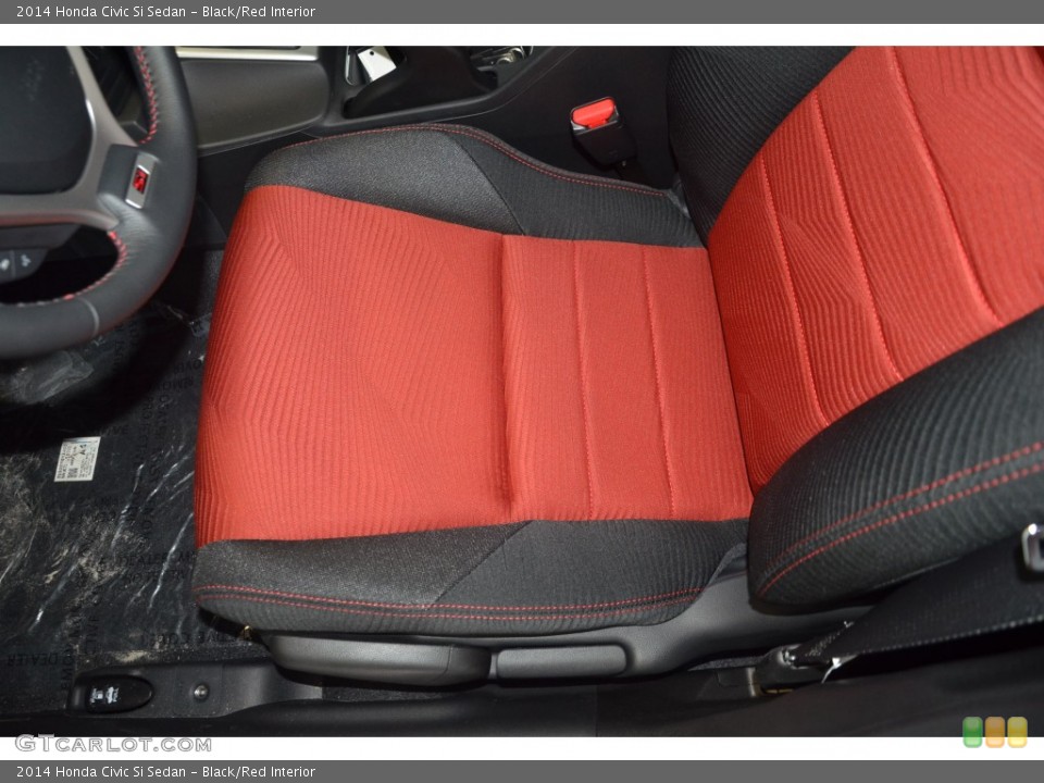 Black/Red Interior Front Seat for the 2014 Honda Civic Si Sedan #97916827