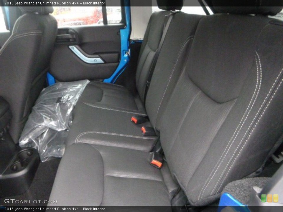 Black Interior Rear Seat for the 2015 Jeep Wrangler Unlimited Rubicon 4x4 #97918099