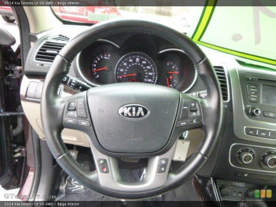 Beige Interior Steering Wheel for the 2014 Kia Sorento LX V6 AWD #97931904