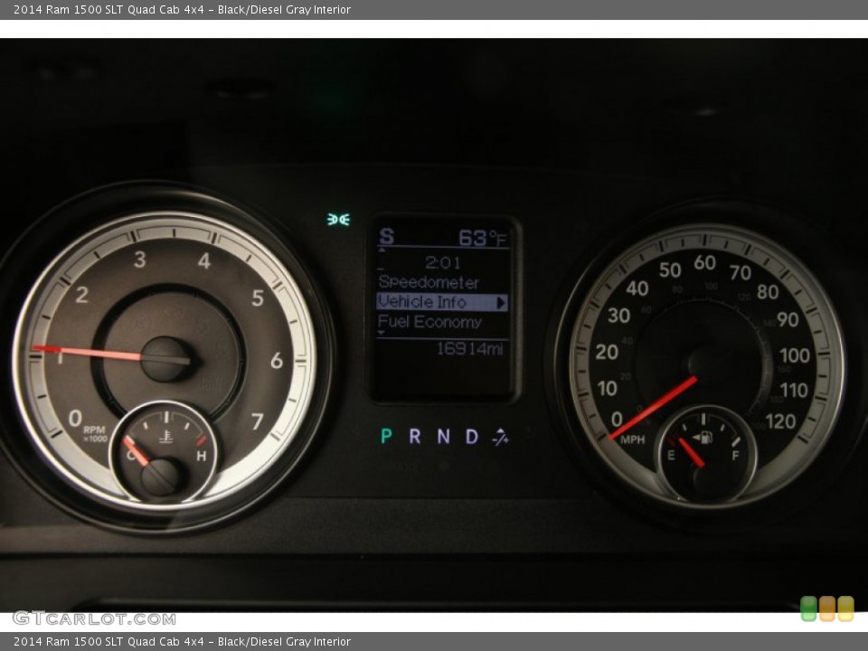 Black/Diesel Gray Interior Gauges for the 2014 Ram 1500 SLT Quad Cab 4x4 #97950313