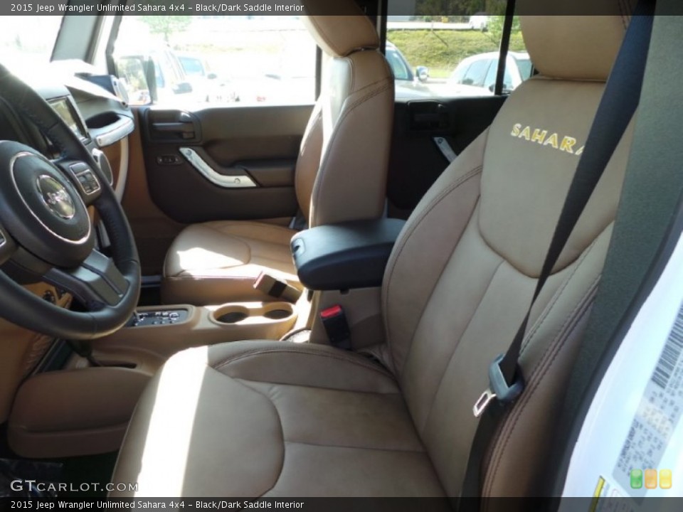 Black/Dark Saddle Interior Front Seat for the 2015 Jeep Wrangler Unlimited Sahara 4x4 #97979752
