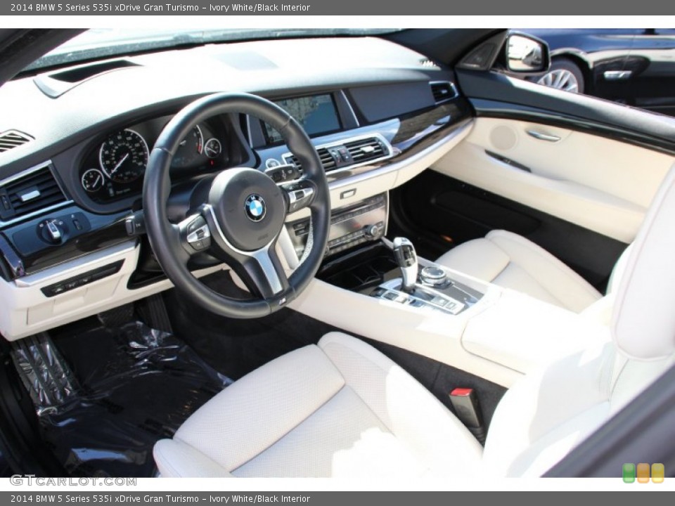 Ivory White/Black Interior Prime Interior for the 2014 BMW 5 Series 535i xDrive Gran Turismo #97992637
