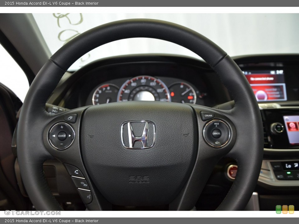 Black Interior Steering Wheel for the 2015 Honda Accord EX-L V6 Coupe #97996845
