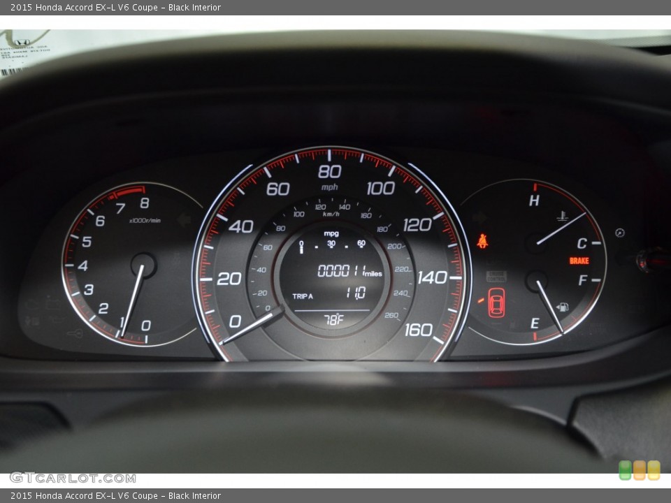 Black Interior Gauges for the 2015 Honda Accord EX-L V6 Coupe #97996981