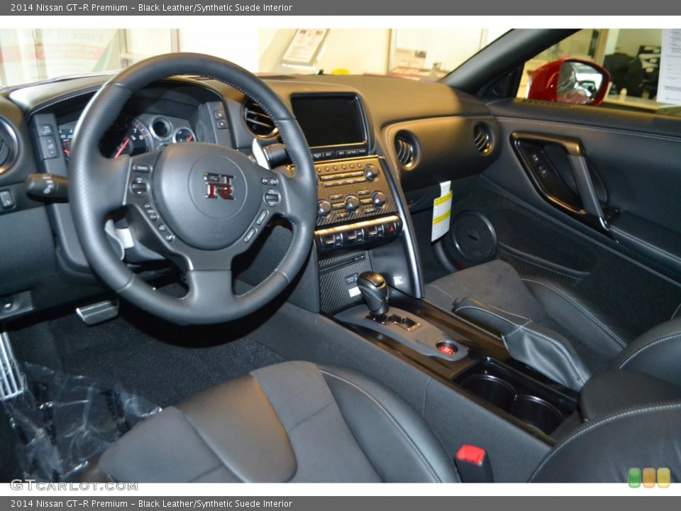 Black Leather/Synthetic Suede Interior Prime Interior for the 2014 Nissan GT-R Premium #98005237