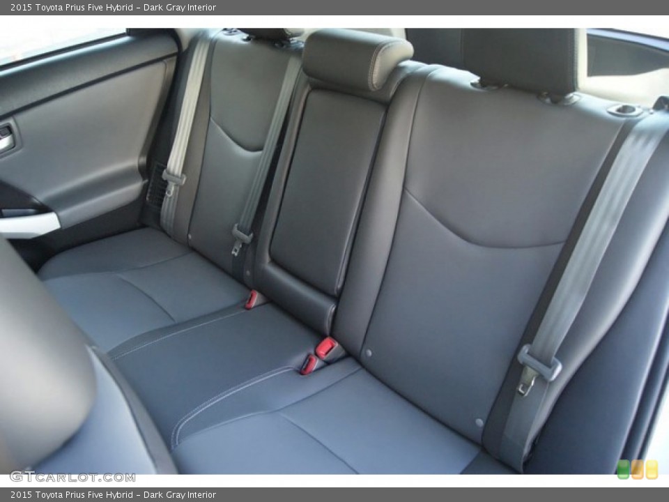 Dark Gray Interior Rear Seat For The 2015 Toyota Prius Five
