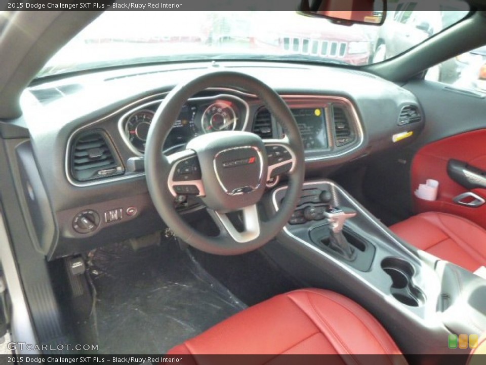 Black/Ruby Red Interior Prime Interior for the 2015 Dodge Challenger SXT Plus #98032309