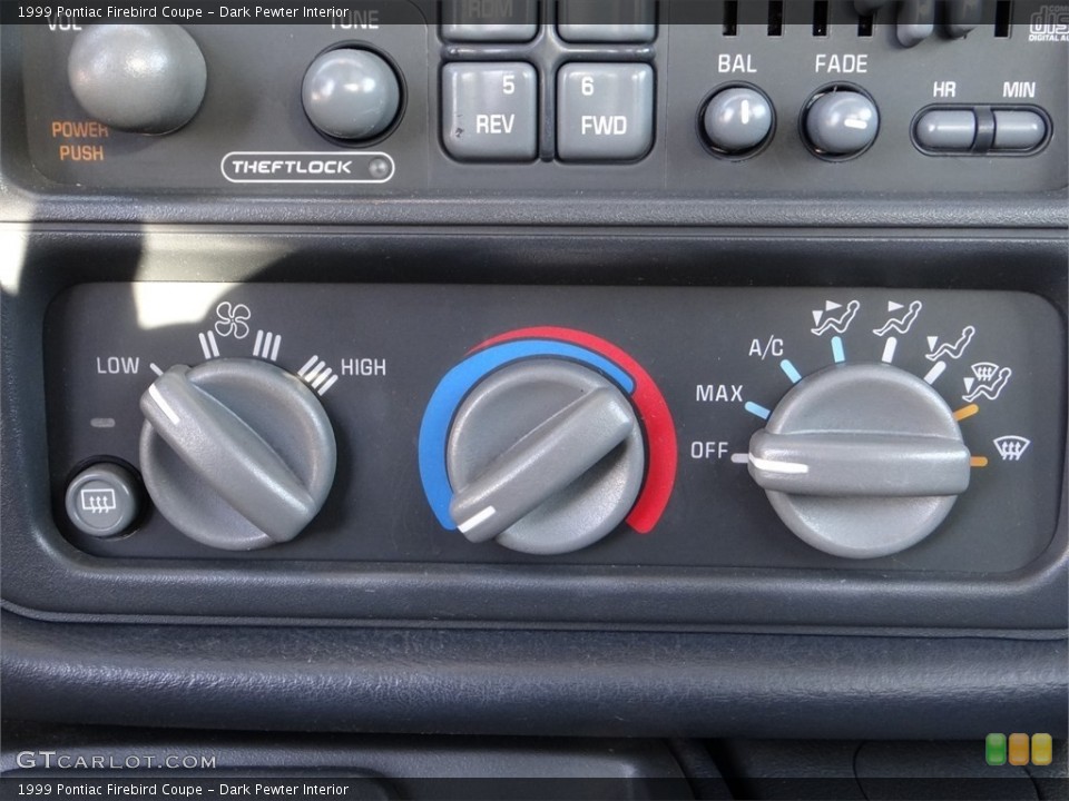 Dark Pewter Interior Controls for the 1999 Pontiac Firebird Coupe #98048374
