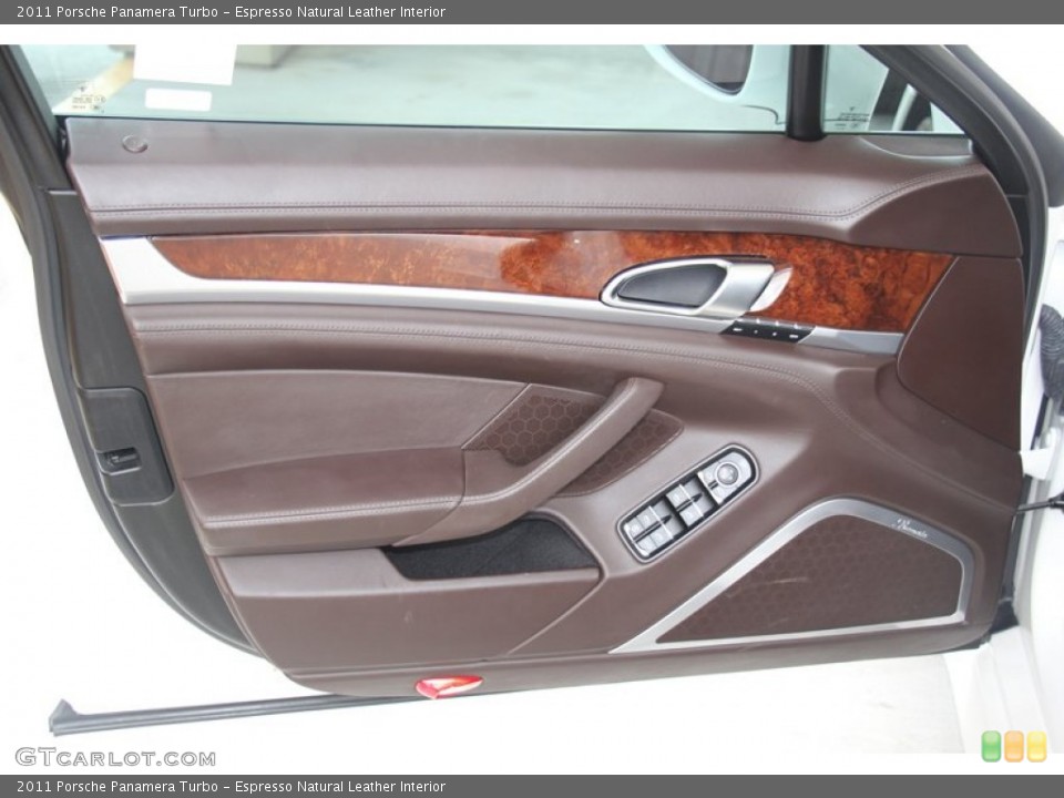 Espresso Natural Leather Interior Door Panel for the 2011 Porsche Panamera Turbo #98048398