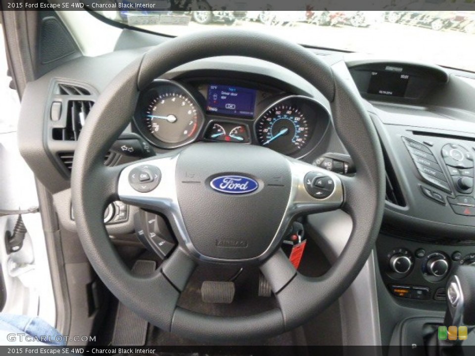 Charcoal Black Interior Steering Wheel for the 2015 Ford Escape SE 4WD #98055723
