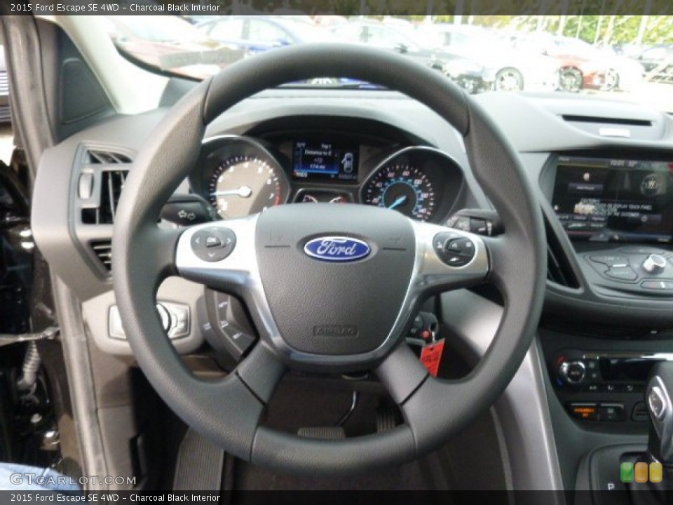 Charcoal Black Interior Steering Wheel for the 2015 Ford Escape SE 4WD #98056159