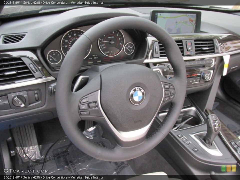 Venetian Beige Interior Steering Wheel for the 2015 BMW 4 Series 428i xDrive Convertible #98060699