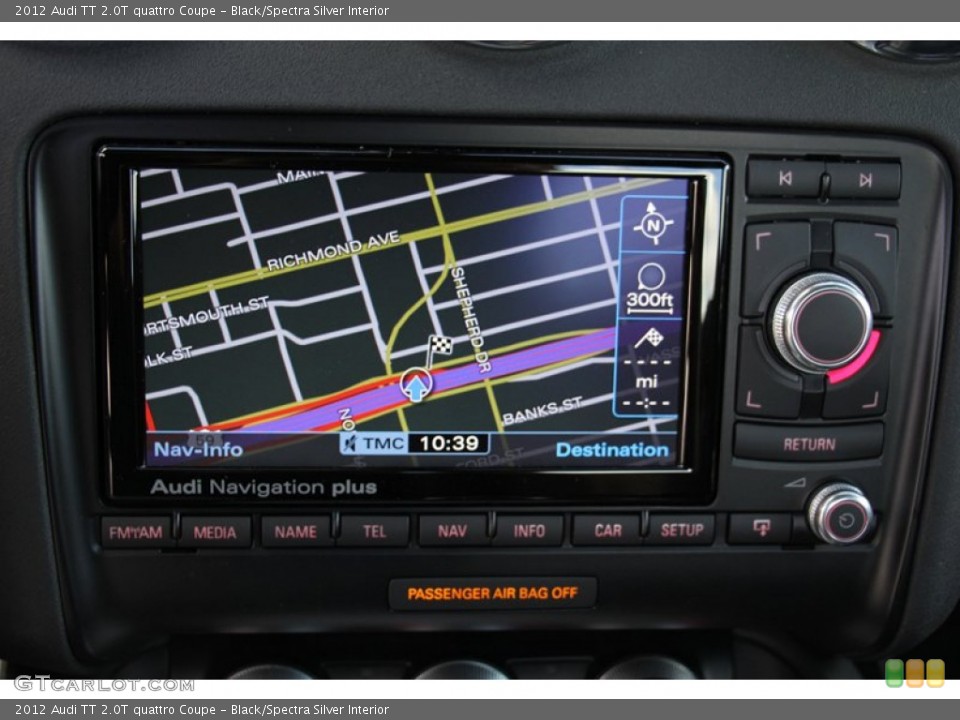 Black/Spectra Silver Interior Navigation for the 2012 Audi TT 2.0T quattro Coupe #98069509