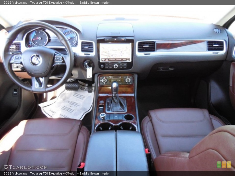 Saddle Brown Interior Dashboard for the 2012 Volkswagen Touareg TDI Executive 4XMotion #98074759
