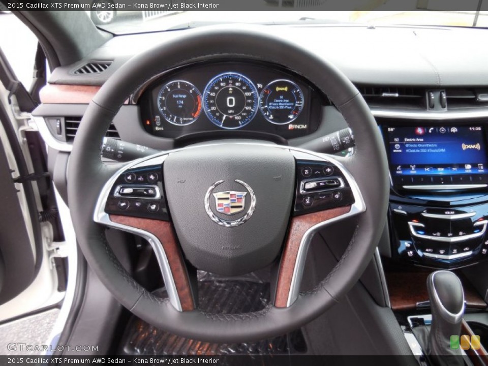 Kona Brown/Jet Black Interior Steering Wheel for the 2015 Cadillac XTS Premium AWD Sedan #98105702