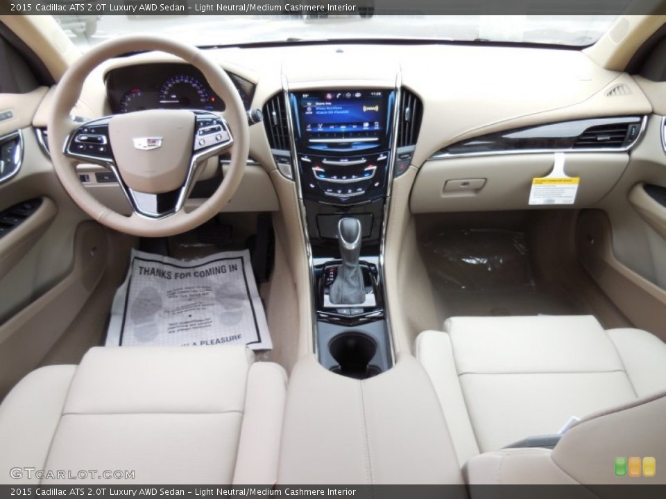 Light Neutral/Medium Cashmere Interior Dashboard for the 2015 Cadillac ATS 2.0T Luxury AWD Sedan #98105967