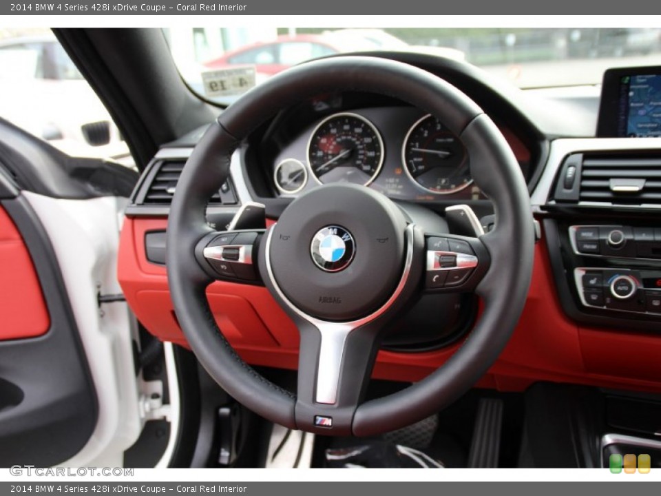 Coral Red Interior Steering Wheel for the 2014 BMW 4 Series 428i xDrive Coupe #98118350