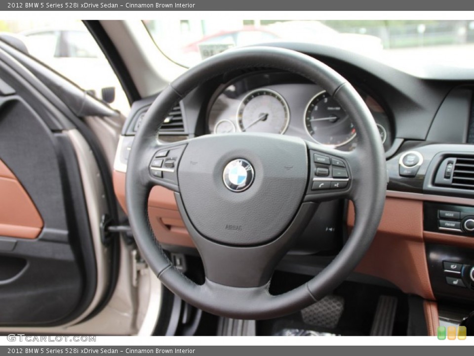 Cinnamon Brown Interior Steering Wheel for the 2012 BMW 5 Series 528i xDrive Sedan #98122256