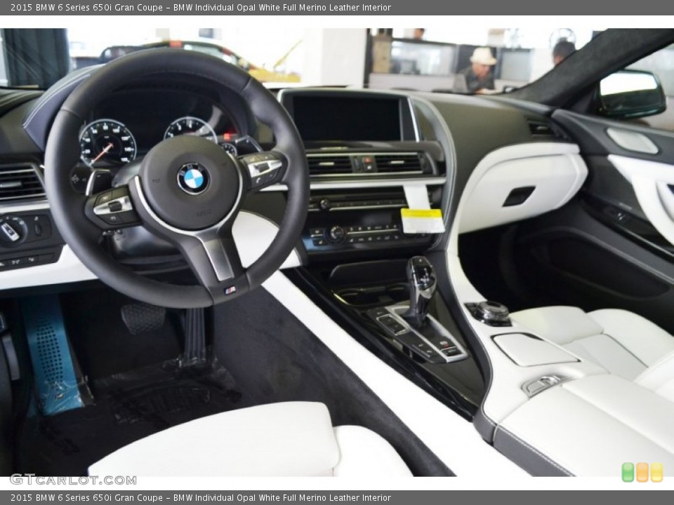 BMW Individual Opal White Full Merino Leather Interior Photo for the 2015 BMW 6 Series 650i Gran Coupe #98125029