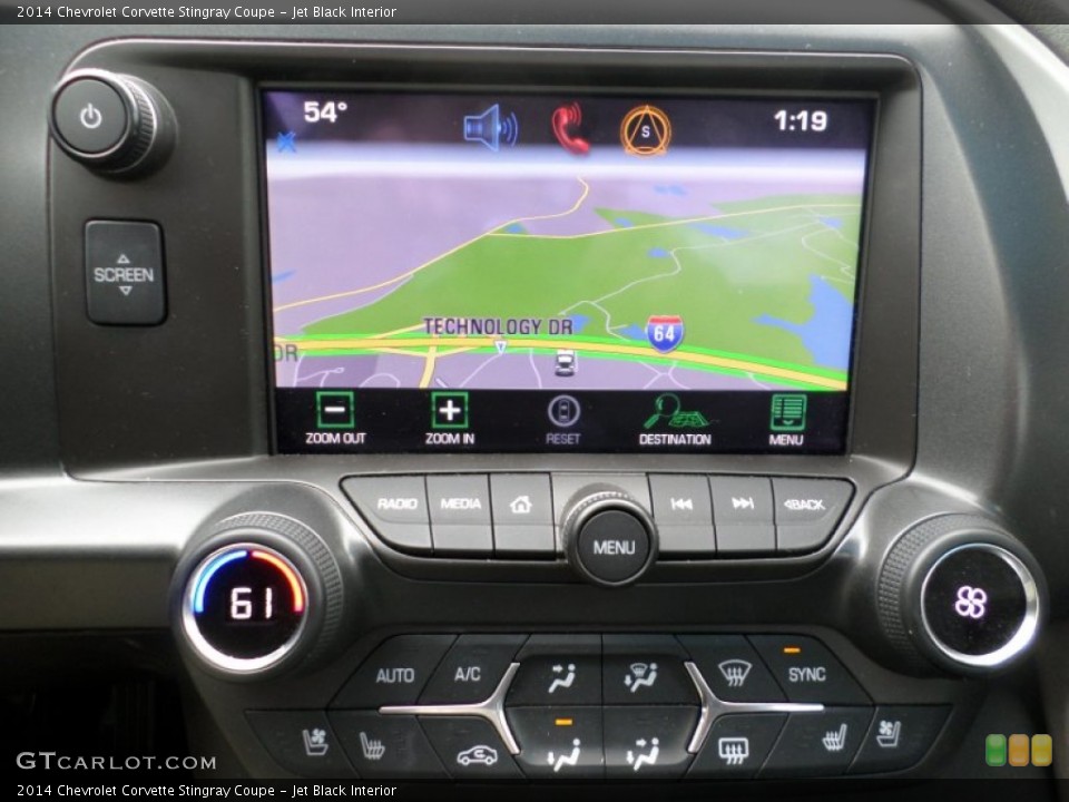 Jet Black Interior Controls for the 2014 Chevrolet Corvette Stingray Coupe #98145538