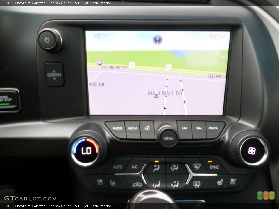 Jet Black Interior Navigation for the 2015 Chevrolet Corvette Stingray Coupe Z51 #98146215