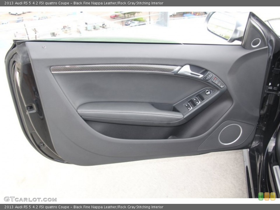 Black Fine Nappa Leather/Rock Gray Stitching Interior Door Panel for the 2013 Audi RS 5 4.2 FSI quattro Coupe #98165274