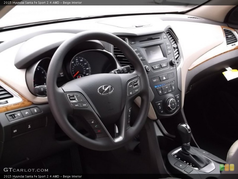 Beige Interior Dashboard for the 2015 Hyundai Santa Fe Sport 2.4 AWD #98176203