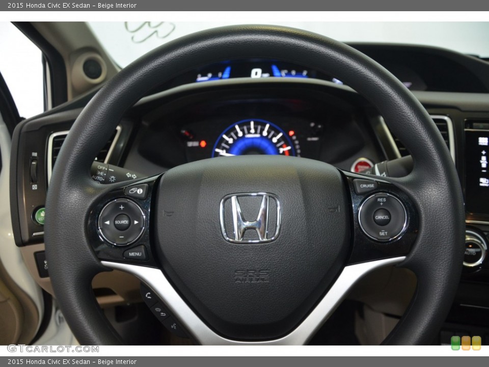 Beige Interior Steering Wheel for the 2015 Honda Civic EX Sedan #98184720