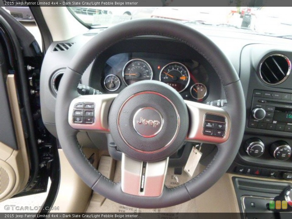 Dark Slate Gray/Light Pebble Beige Interior Steering Wheel for the 2015 Jeep Patriot Limited 4x4 #98187603