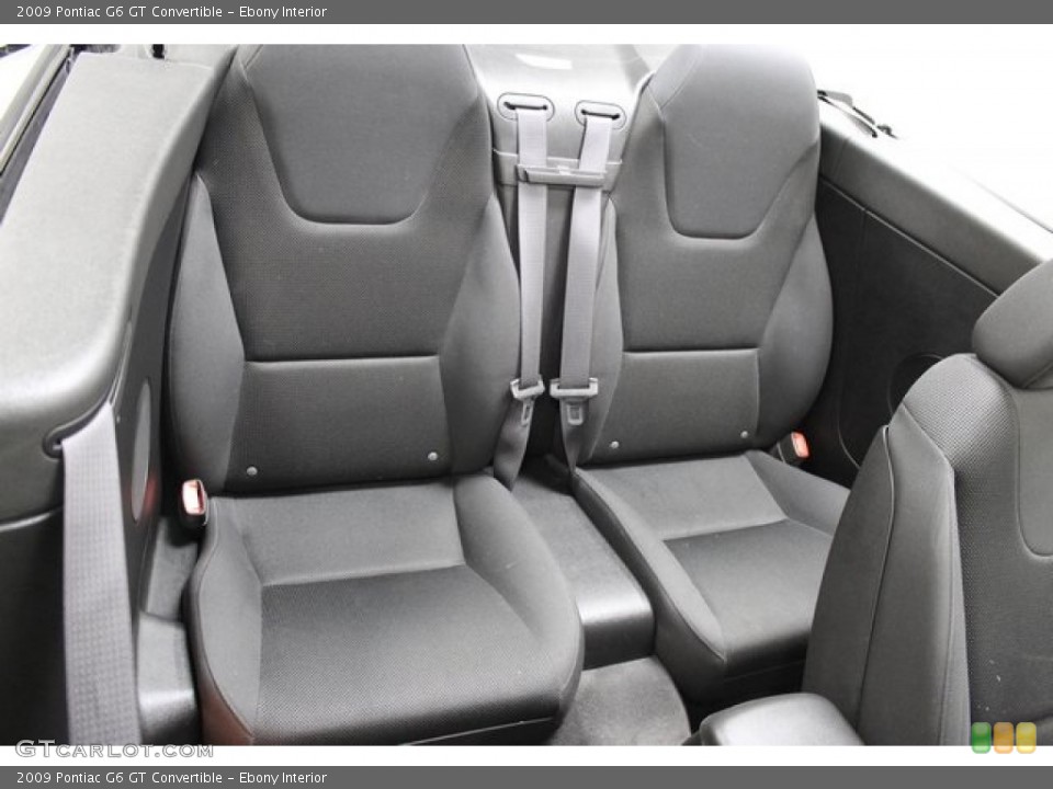 Ebony Interior Rear Seat for the 2009 Pontiac G6 GT Convertible #98207460