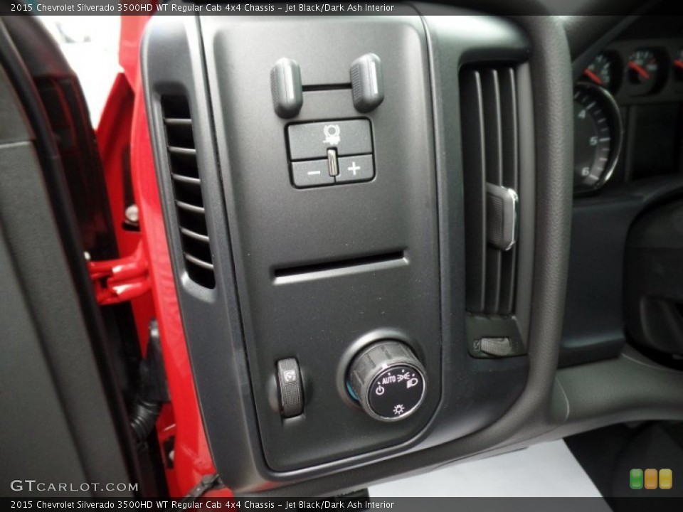 Jet Black/Dark Ash Interior Controls for the 2015 Chevrolet Silverado 3500HD WT Regular Cab 4x4 Chassis #98208159