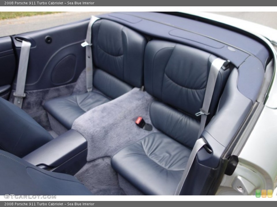 Sea Blue Interior Rear Seat for the 2008 Porsche 911 Turbo Cabriolet #98223506