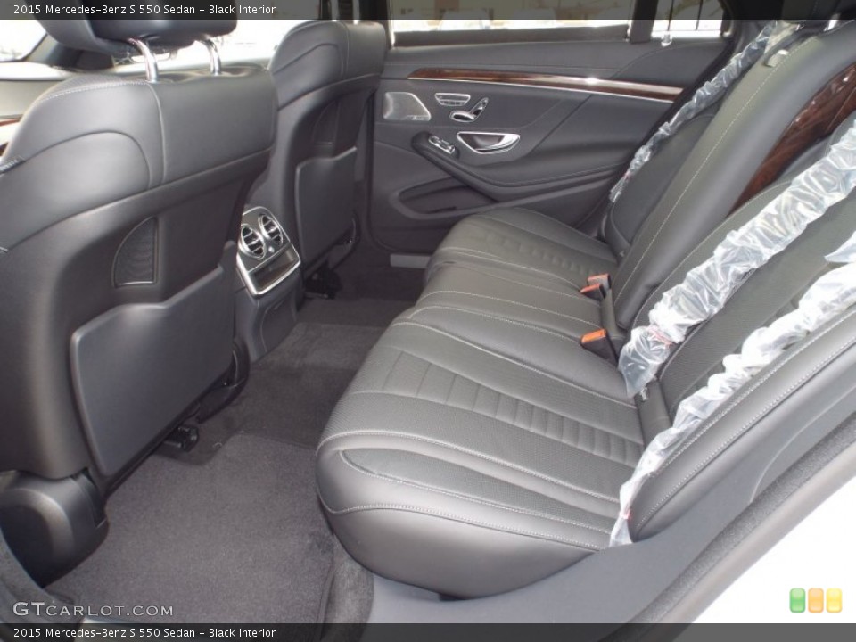 Black Interior Rear Seat for the 2015 Mercedes-Benz S 550 Sedan #98226323