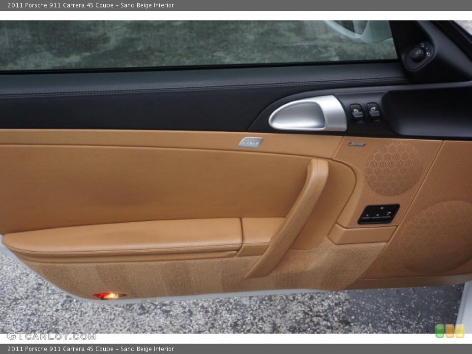 Sand Beige Interior Door Panel for the 2011 Porsche 911 Carrera 4S Coupe #98234121
