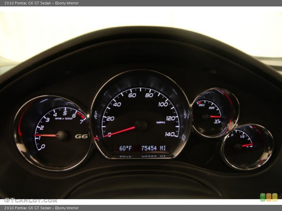 Ebony Interior Gauges for the 2010 Pontiac G6 GT Sedan #98244373