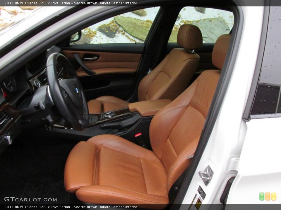 Saddle Brown Dakota Leather Interior Front Seat for the 2011 BMW 3 Series 328i xDrive Sedan #98255093
