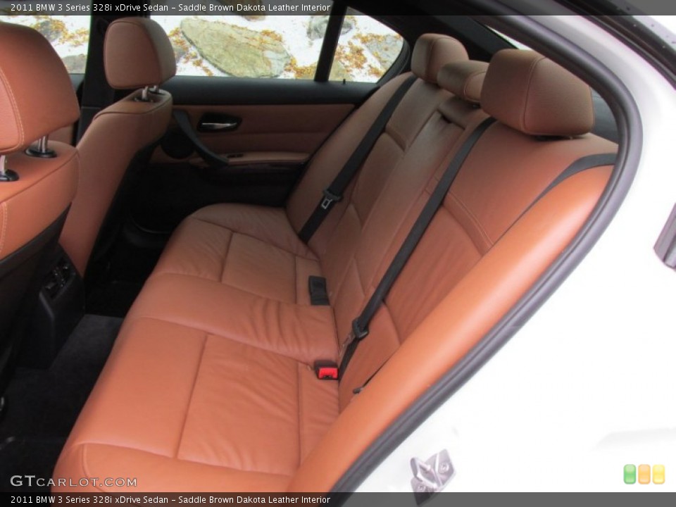 Saddle Brown Dakota Leather Interior Rear Seat for the 2011 BMW 3 Series 328i xDrive Sedan #98255117