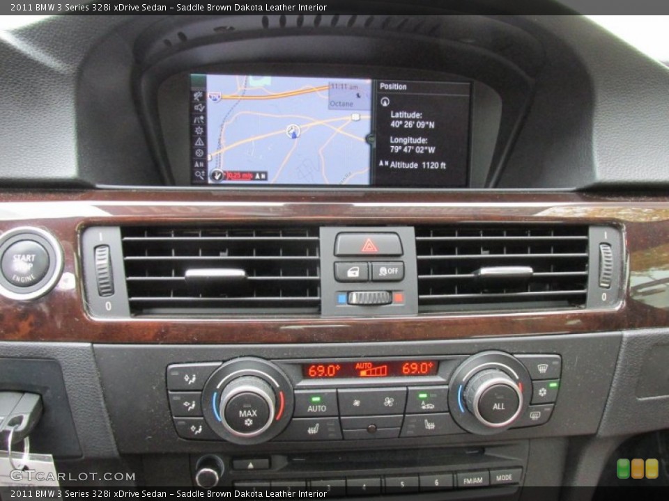 Saddle Brown Dakota Leather Interior Controls for the 2011 BMW 3 Series 328i xDrive Sedan #98255225