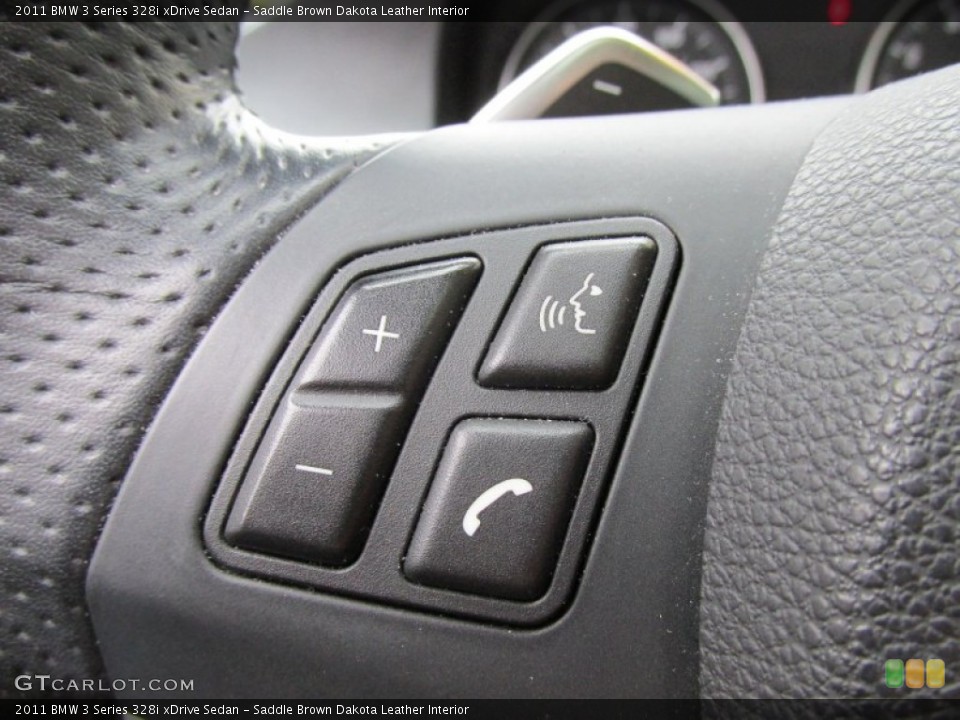 Saddle Brown Dakota Leather Interior Controls for the 2011 BMW 3 Series 328i xDrive Sedan #98255255