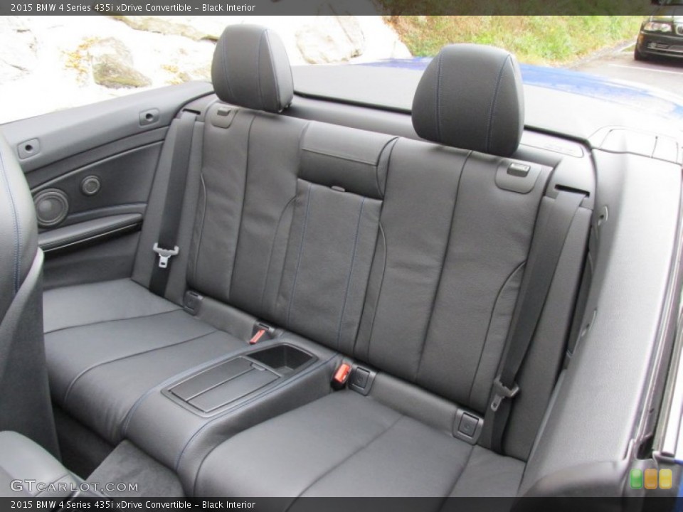 Black Interior Rear Seat for the 2015 BMW 4 Series 435i xDrive Convertible #98256701
