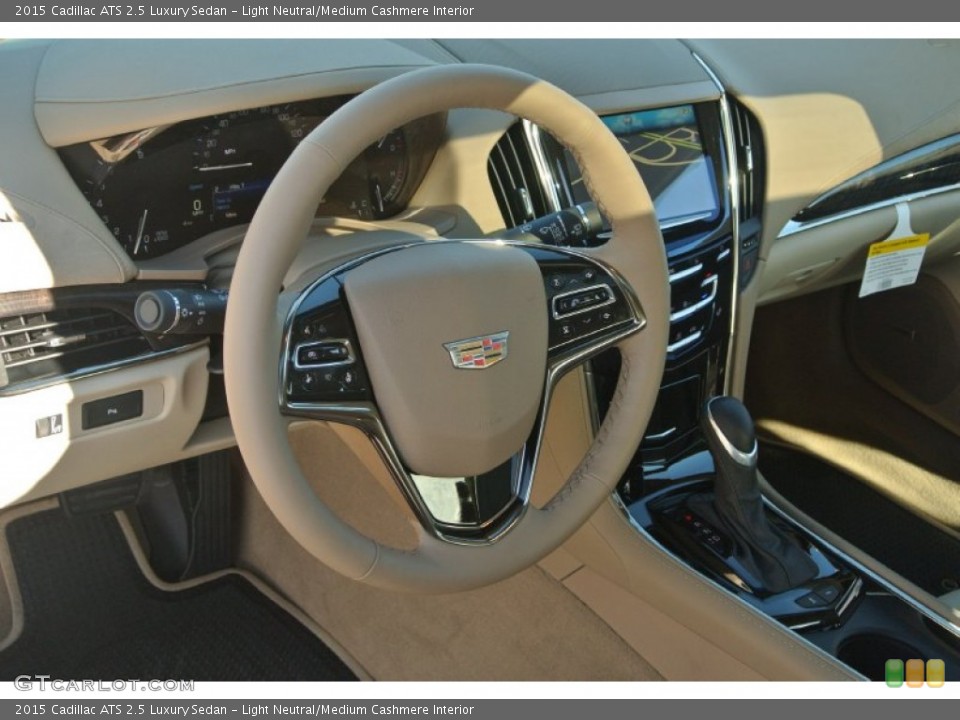 Light Neutral/Medium Cashmere Interior Steering Wheel for the 2015 Cadillac ATS 2.5 Luxury Sedan #98276558