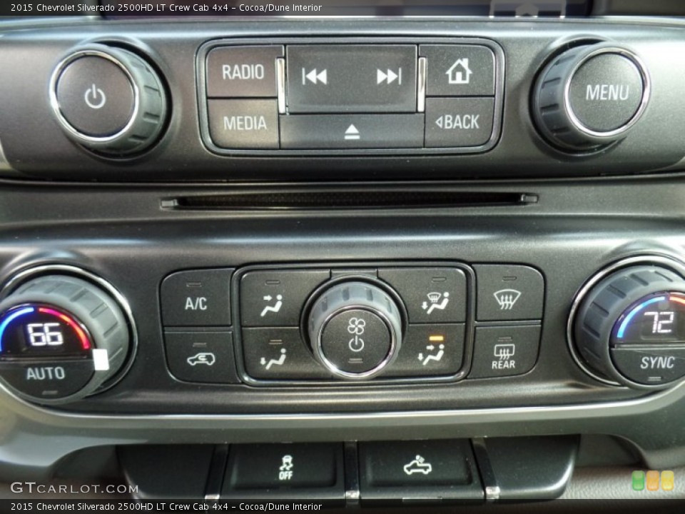 Cocoa/Dune Interior Controls for the 2015 Chevrolet Silverado 2500HD LT Crew Cab 4x4 #98278454