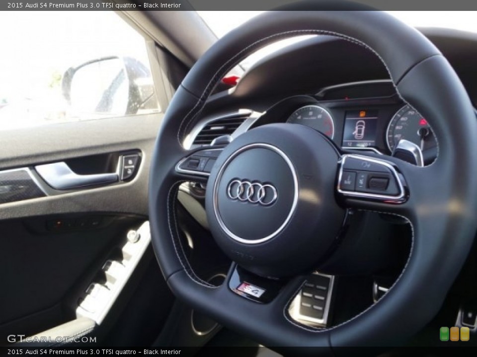 Black Interior Steering Wheel for the 2015 Audi S4 Premium Plus 3.0 TFSI quattro #98290522
