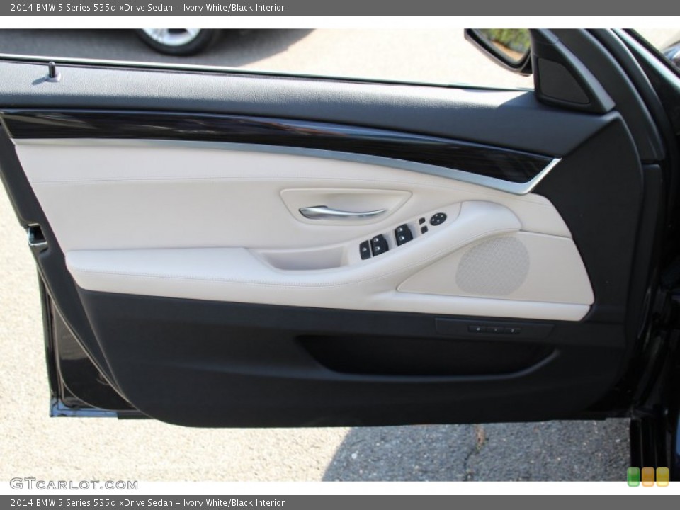 Ivory White/Black Interior Door Panel for the 2014 BMW 5 Series 535d xDrive Sedan #98308897