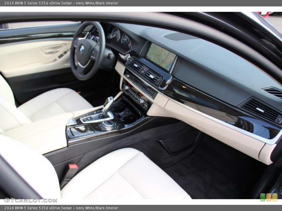 Ivory White/Black Interior Dashboard for the 2014 BMW 5 Series 535d xDrive Sedan #98309311