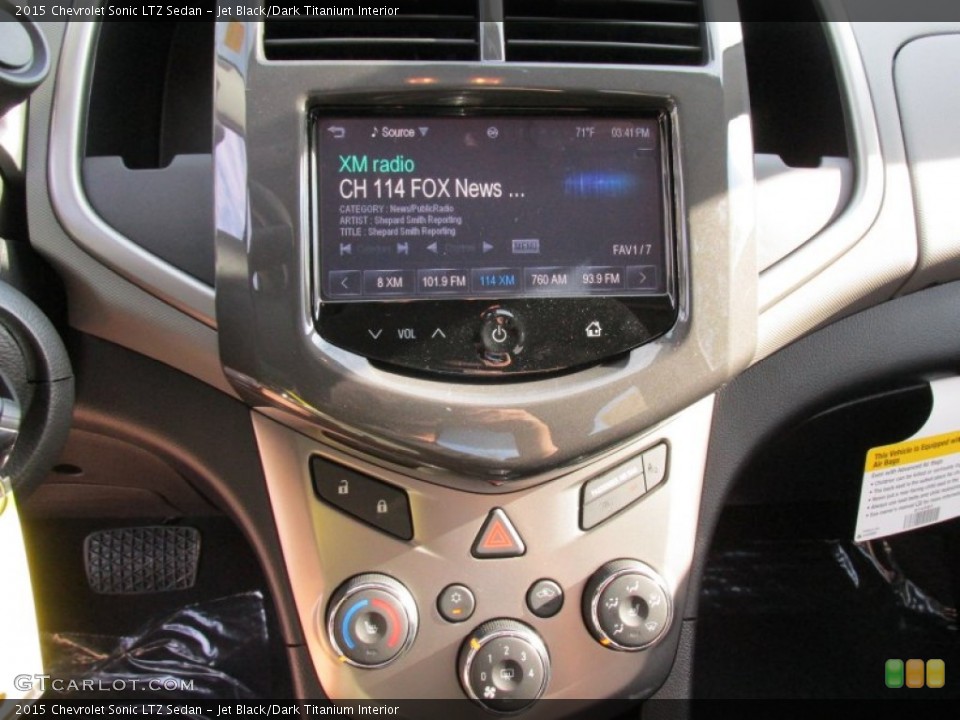 Jet Black/Dark Titanium Interior Controls for the 2015 Chevrolet Sonic LTZ Sedan #98314807